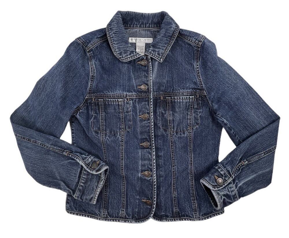 Geoffrey Beene Jean Jacket Womens 2 Costal Cowboy Blue Denim Button Front